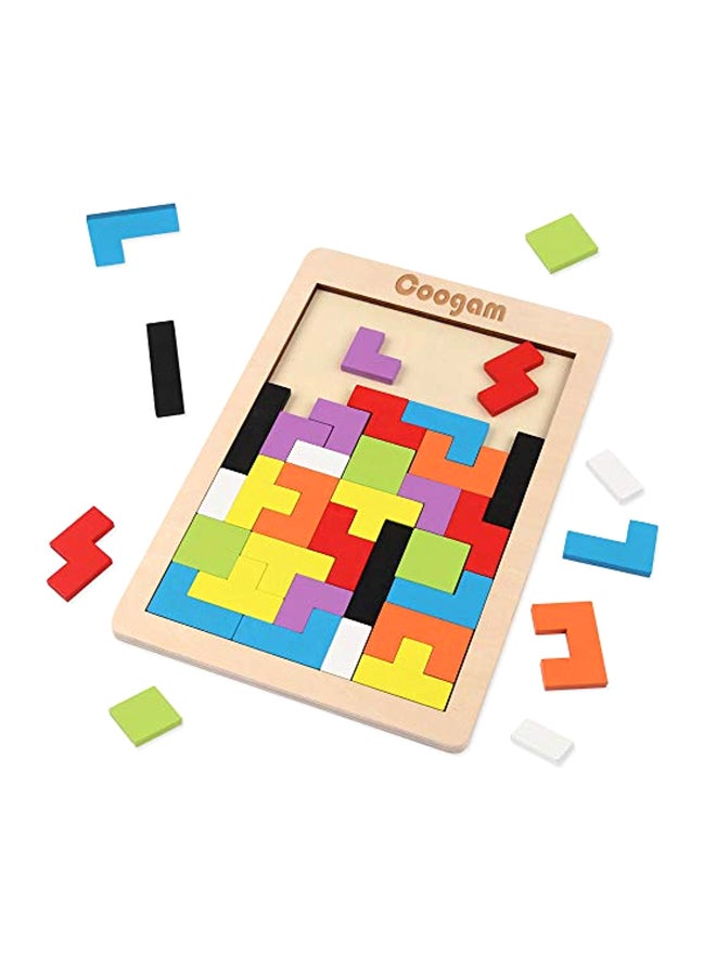 مجموعة قطع أحجيات تركيب خشبية لإعمال العقل، مكونة من 40 قطعة - Image 1